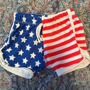 George Hars America track shorts